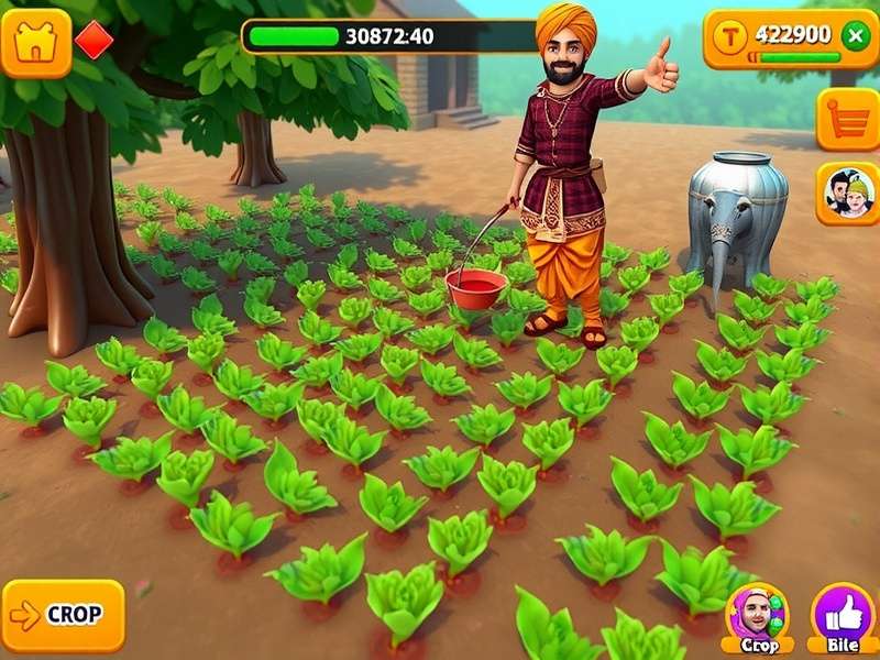 Lassi Farm Quest gameplay screenshot showing farming activities